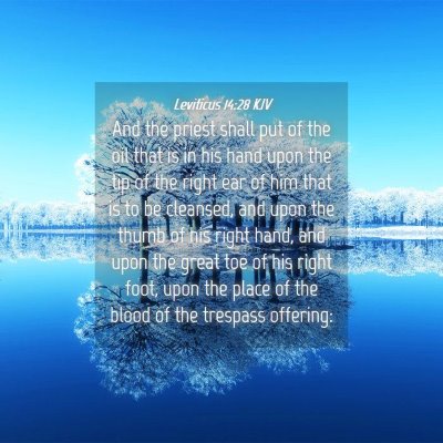 Picture 04 - Leviticus 14:28 KJV - And the priest shall put of the oil that is in - Bible Verse Picture