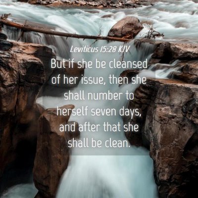 Picture 04 - Leviticus 15:28 KJV - But if she be cleansed of her issue, then she - Bible Verse Picture