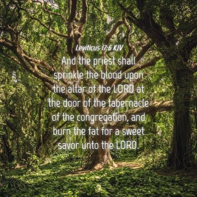 Picture 04 - Leviticus 17:6 KJV - And the priest shall sprinkle the blood upon the - Bible Verse Picture