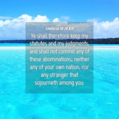 Picture 04 - Leviticus 18:26 KJV - Ye shall therefore keep my statutes and my - Bible Verse Picture