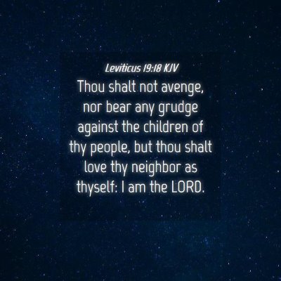 Picture 04 - Leviticus 19:18 KJV - Thou shalt not avenge, nor bear any grudge - Bible Verse Picture