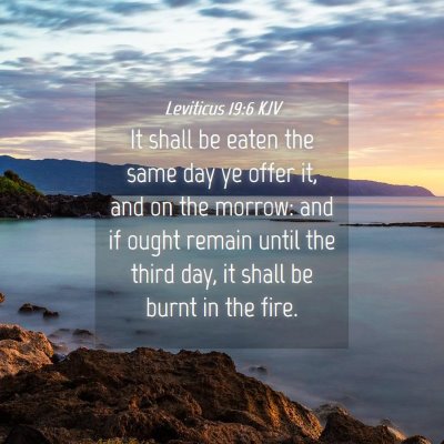 Picture 04 - Leviticus 19:6 KJV - It shall be eaten the same day ye offer it, and - Bible Verse Picture