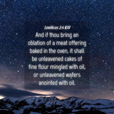 Picture 04 - Leviticus 2:4 KJV - And if thou bring an oblation of a meat offering - Bible Verse Picture