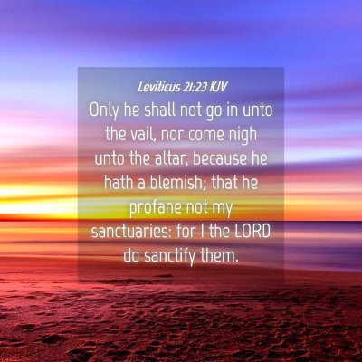 Picture 04 - Leviticus 21:23 KJV - Only he shall not go in unto the vail, nor come - Bible Verse Picture