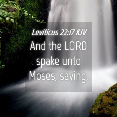 Picture 04 - Leviticus 22:17 KJV - And the LORD spake unto Moses, - Bible Verse Picture