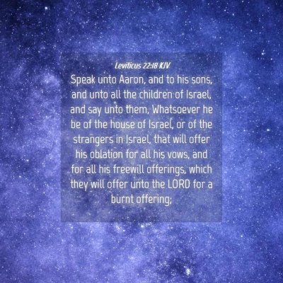 Picture 04 - Leviticus 22:18 KJV - Speak unto Aaron, and to his sons, and unto all - Bible Verse Picture