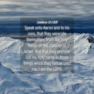 Picture 04 - Leviticus 22:2 KJV - Speak unto Aaron and to his sons, that they - Bible Verse Picture