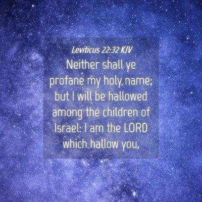 Picture 04 - Leviticus 22:32 KJV - Neither shall ye profane my holy name; but I will - Bible Verse Picture