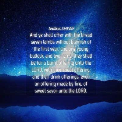 Picture 04 - Leviticus 23:18 KJV - And ye shall offer with the bread seven lambs - Bible Verse Picture