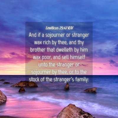 Picture 04 - Leviticus 25:47 KJV - And if a sojourner or stranger wax rich by thee, - Bible Verse Picture