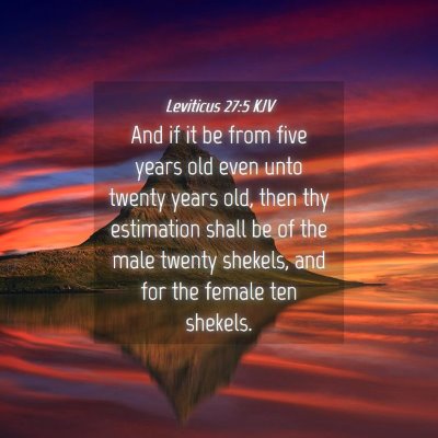Picture 04 - Leviticus 27:5 KJV - And if it be from five years old even unto twenty - Bible Verse Picture