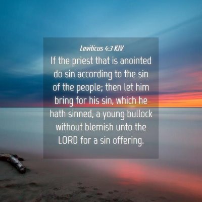 Picture 04 - Leviticus 4:3 KJV - If the priest that is anointed do sin according - Bible Verse Picture