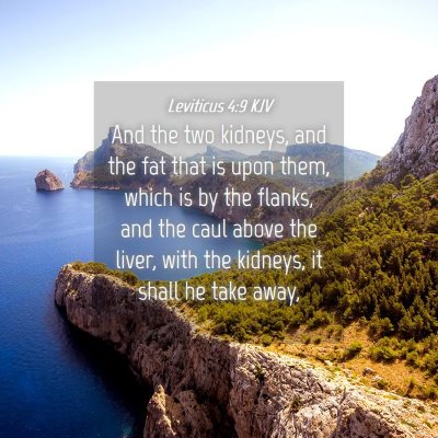 Picture 04 - Leviticus 4:9 KJV - And the two kidneys, and the fat that is upon - Bible Verse Picture