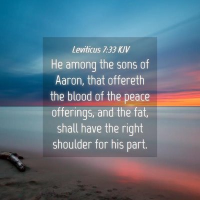 Picture 04 - Leviticus 7:33 KJV - He among the sons of Aaron, that offereth the - Bible Verse Picture