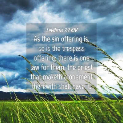 Picture 04 - Leviticus 7:7 KJV - As the sin offering is, so is the trespass - Bible Verse Picture