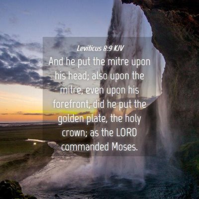 Picture 04 - Leviticus 8:9 KJV - And he put the mitre upon his head; also upon the - Bible Verse Picture