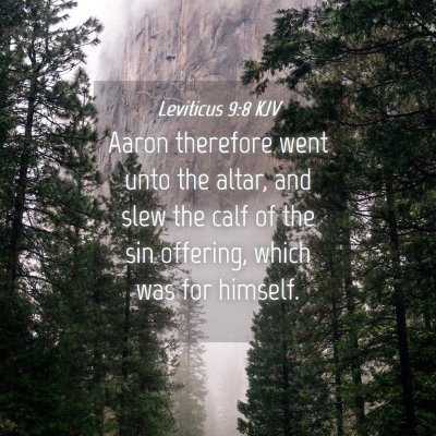 Picture 04 - Leviticus 9:8 KJV - Aaron therefore went unto the altar, and slew the - Bible Verse Picture