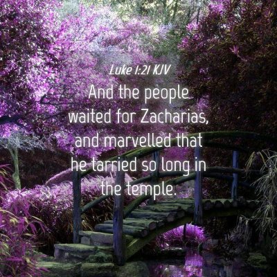 Picture 04 - Luke 1:21 KJV - And the people waited for Zacharias, and - Bible Verse Picture