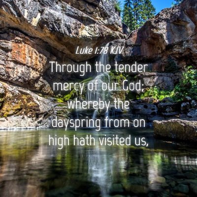 Picture 04 - Luke 1:78 KJV - Through the tender mercy of our God; whereby the - Bible Verse Picture
