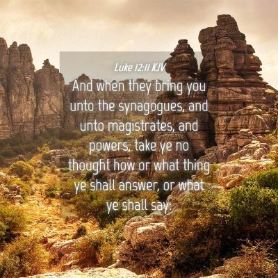 Picture 04 - Luke 12:11 KJV - And when they bring you unto the synagogues, and - Bible Verse Picture