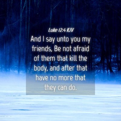 Picture 04 - Luke 12:4 KJV - And I say unto you my friends, Be not afraid of - Bible Verse Picture