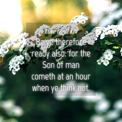 Picture 04 - Luke 12:40 KJV - Be ye therefore ready also: for the Son of man - Bible Verse Picture