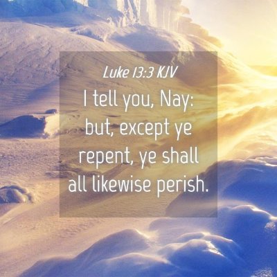 Picture 04 - Luke 13:3 KJV - I tell you, Nay: but, except ye repent, ye shall - Bible Verse Picture
