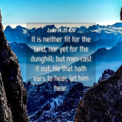 Picture 04 - Luke 14:35 KJV - It is neither fit for the land, nor yet for the - Bible Verse Picture