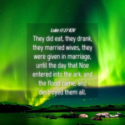 Picture 04 - Luke 17:27 KJV - They did eat, they drank, they married wives, - Bible Verse Picture