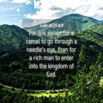 Picture 04 - Luke 18:25 KJV - For it is easier for a camel to go through a - Bible Verse Picture