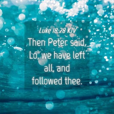 Picture 04 - Luke 18:28 KJV - Then Peter said, Lo, we have left all, and - Bible Verse Picture
