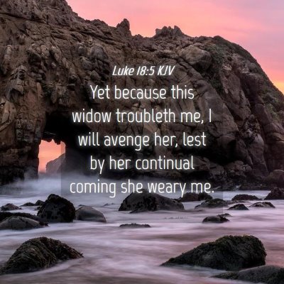 Picture 04 - Luke 18:5 KJV - Yet because this widow troubleth me, I will - Bible Verse Picture