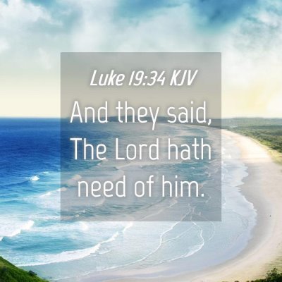 Picture 04 - Luke 19:34 KJV - And they said, The Lord hath need of - Bible Verse Picture