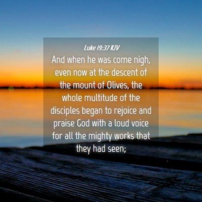 Picture 04 - Luke 19:37 KJV - And when he was come nigh, even now at the - Bible Verse Picture
