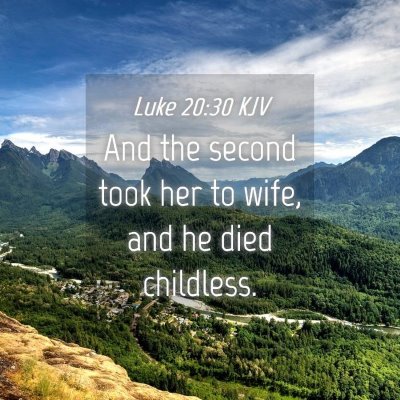 Picture 04 - Luke 20:30 KJV - And the second took her to wife, and he died - Bible Verse Picture