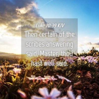 Picture 04 - Luke 20:39 KJV - Then certain of the scribes answering said, - Bible Verse Picture
