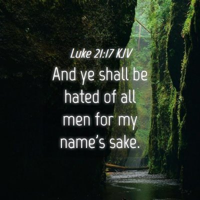 Picture 04 - Luke 21:17 KJV - And ye shall be hated of all men for my name's - Bible Verse Picture