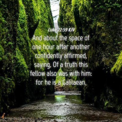 Picture 04 - Luke 22:59 KJV - And about the space of one hour after another - Bible Verse Picture
