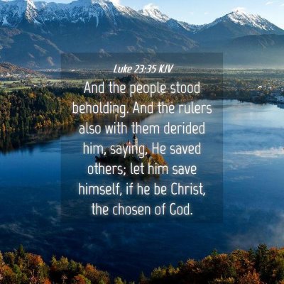 Picture 04 - Luke 23:35 KJV - And the people stood beholding. And the rulers - Bible Verse Picture