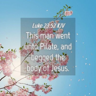 Picture 04 - Luke 23:52 KJV - This man went unto Pilate, and begged the body of - Bible Verse Picture