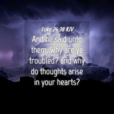 Picture 04 - Luke 24:38 KJV - And he said unto them, Why are ye troubled? and - Bible Verse Picture