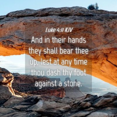 Picture 04 - Luke 4:11 KJV - And in their hands they shall bear thee up, lest - Bible Verse Picture