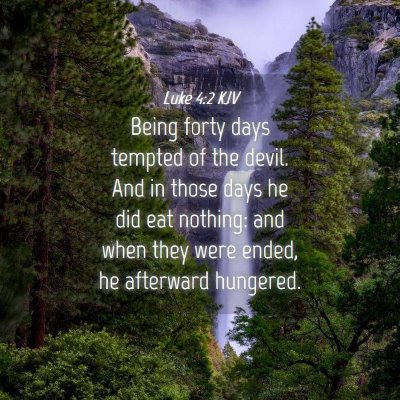 Picture 04 - Luke 4:2 KJV - Being forty days tempted of the devil. And in - Bible Verse Picture