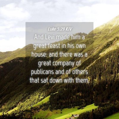 Picture 04 - Luke 5:29 KJV - And Levi made him a great feast in his own house: - Bible Verse Picture