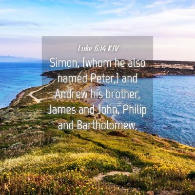 Picture 04 - Luke 6:14 KJV - Simon, (whom he also named Peter,) and Andrew his - Bible Verse Picture