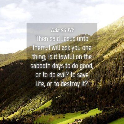 Picture 04 - Luke 6:9 KJV - Then said Jesus unto them, I will ask you one - Bible Verse Picture