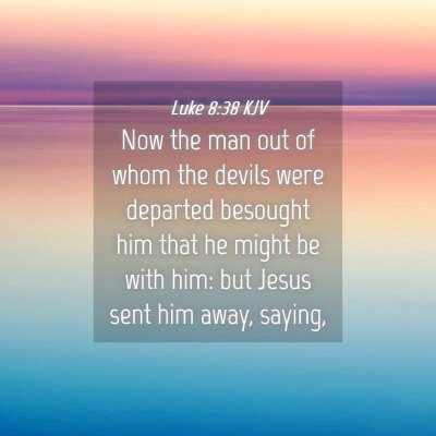Picture 04 - Luke 8:38 KJV - Now the man out of whom the devils were departed - Bible Verse Picture
