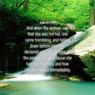 Picture 04 - Luke 8:47 KJV - And when the woman saw that she was not hid, she - Bible Verse Picture
