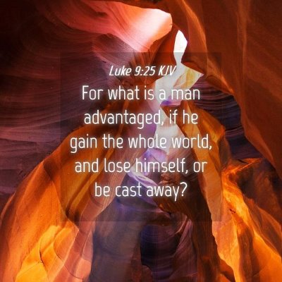 Picture 04 - Luke 9:25 KJV - For what is a man advantaged, if he gain the - Bible Verse Picture