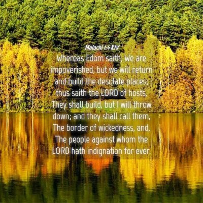 Picture 04 - Malachi 1:4 KJV - Whereas Edom saith, We are impoverished, but we - Bible Verse Picture